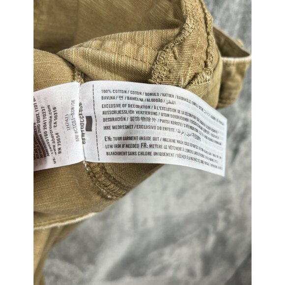 Abercrombie Fitch Shorts Mens Size 29 Heavyweight Tan Military Cargo Distressed - Picture 11 of 11